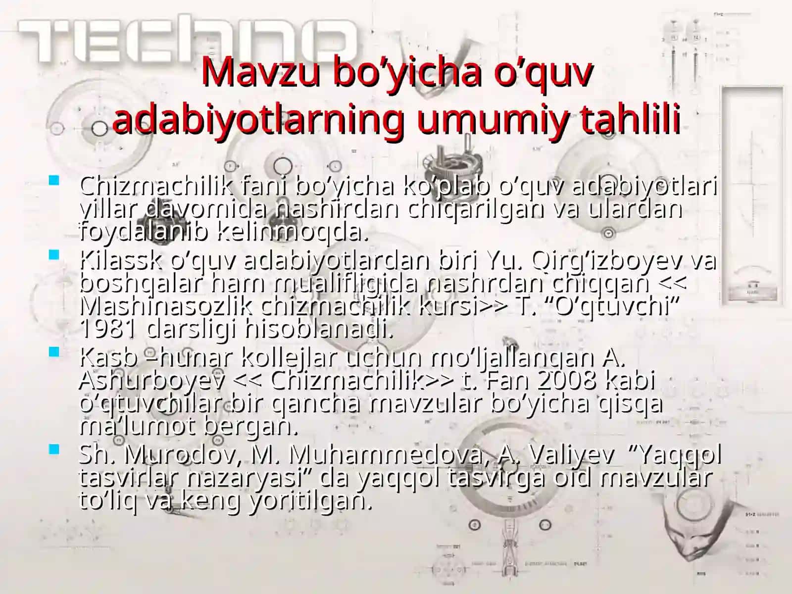MASHINASOZLIK CHIZMACHILIGI FANI KURS LOYIHASI 4
