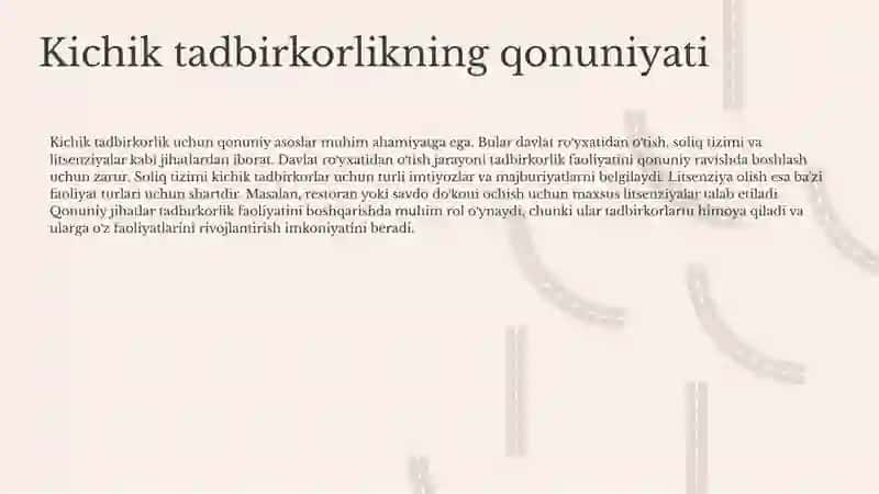Kichik tadbirkorlik subyektlari turlari va ularning qonuniyati 4