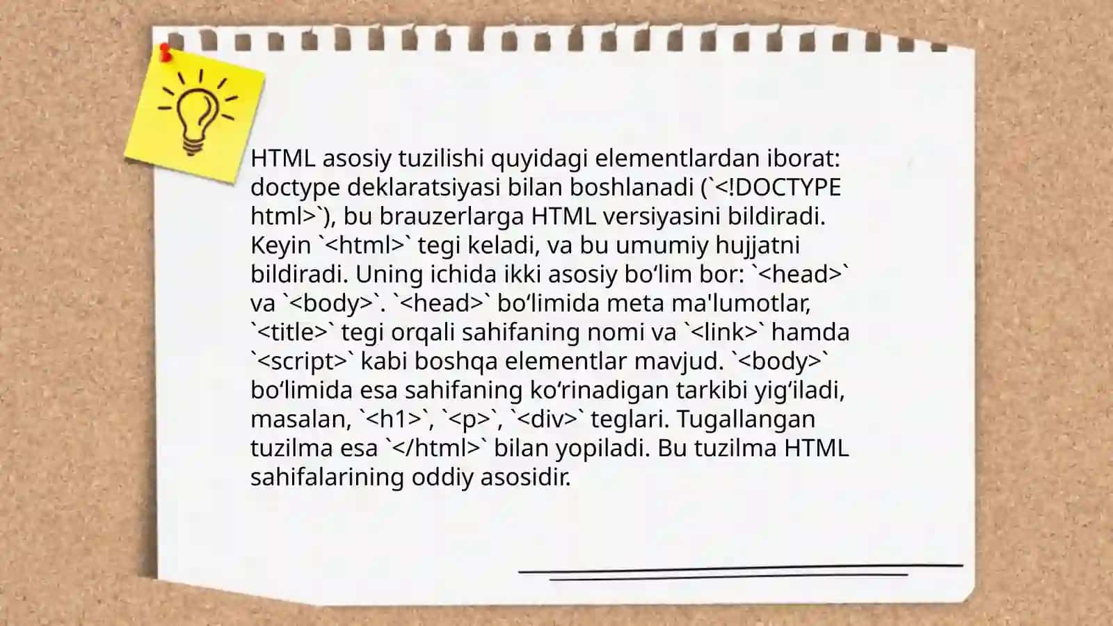 HTML Tiliga Kirish 4
