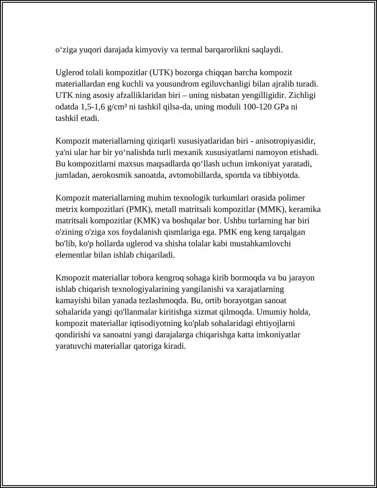 YENGIL VA MUSTAHKAM ZAMONAVIY MATERIALLAR 4