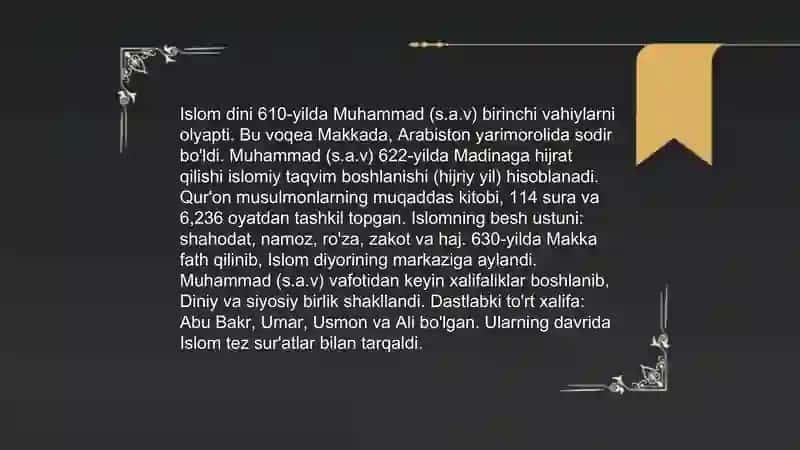 Islom dinining tarixi va mohiyati 4