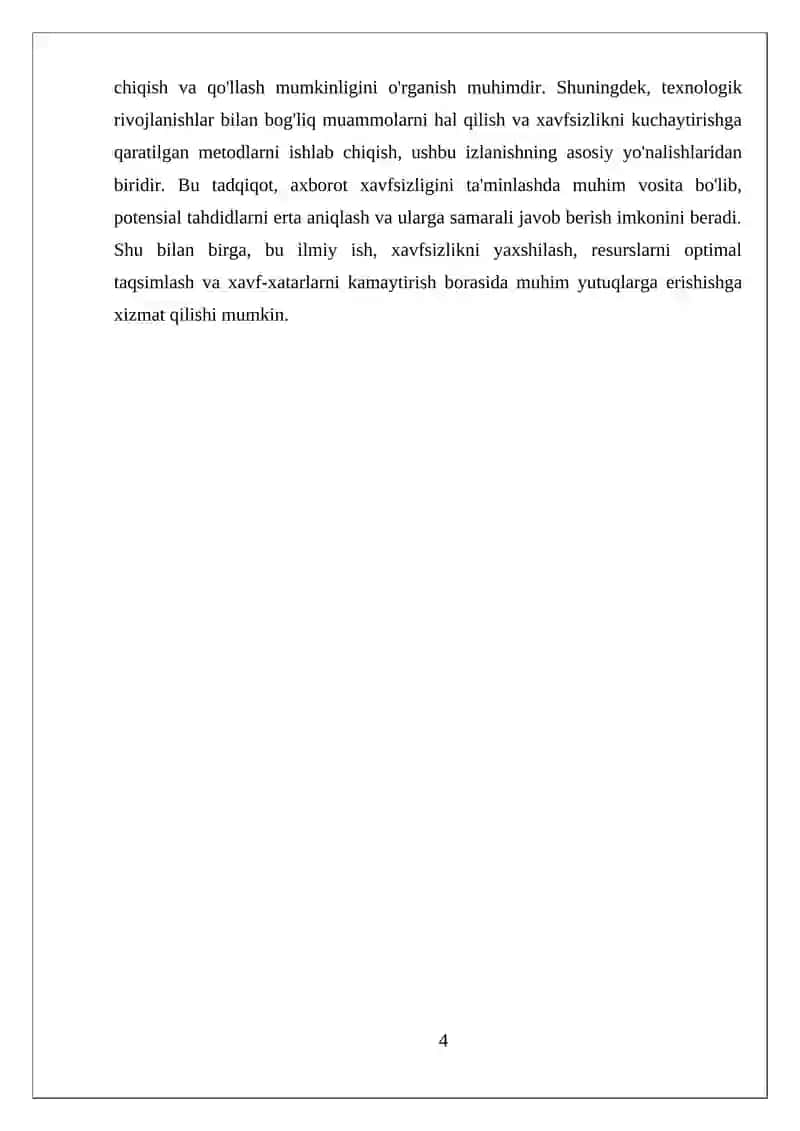 Axborot xavfsizligida  Actionable Intelligence  tushunchasi mustaqil ish 4