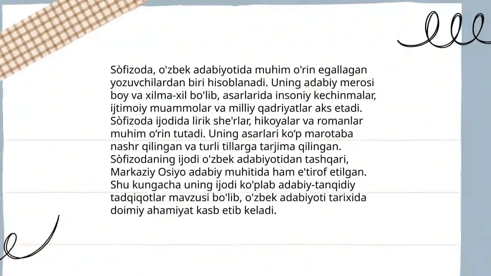 Muhammadsharif Sòfizodaning ijodining òrganilishi 4