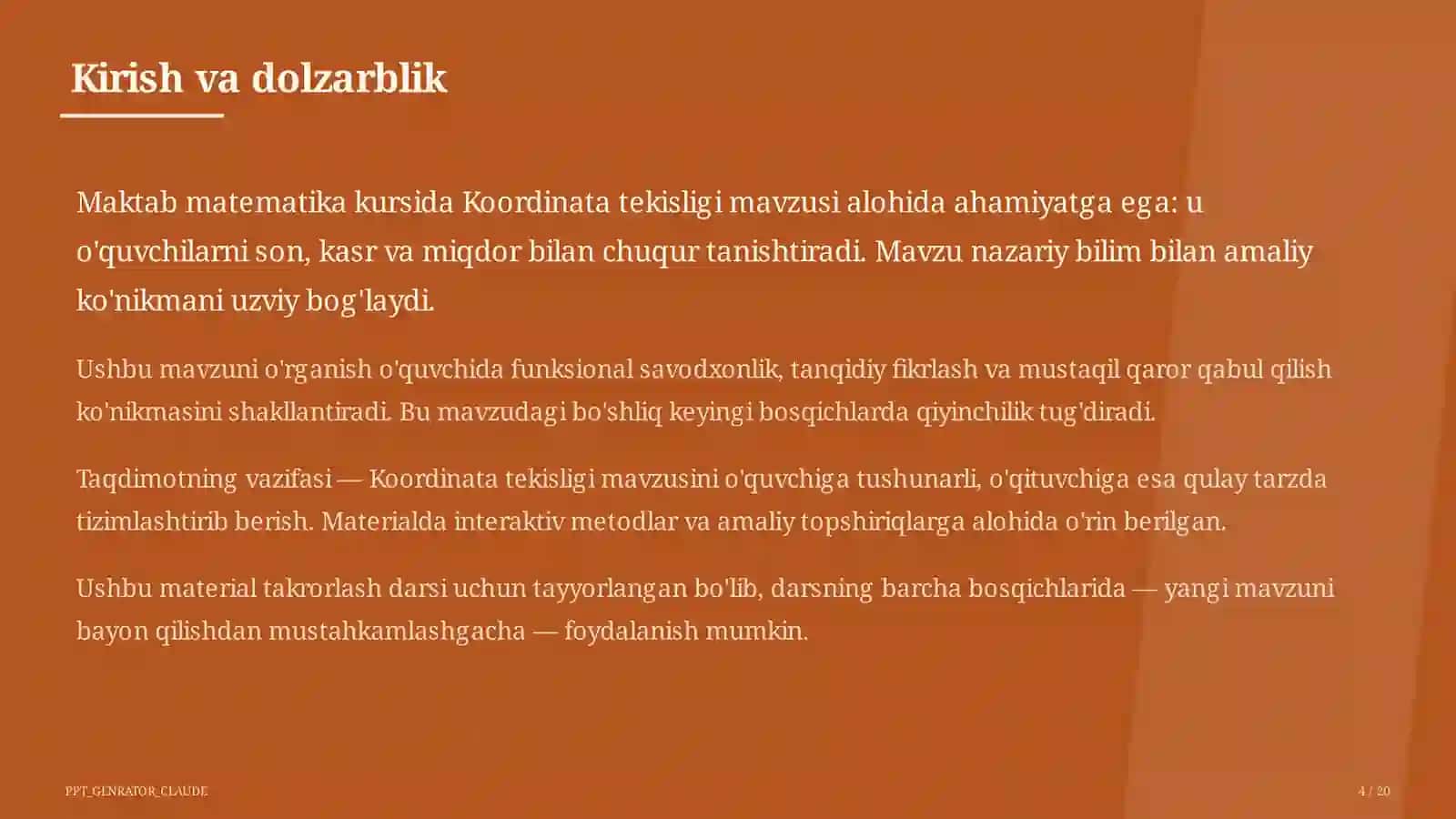 Koordinata tekisligi (6-sinf) 4