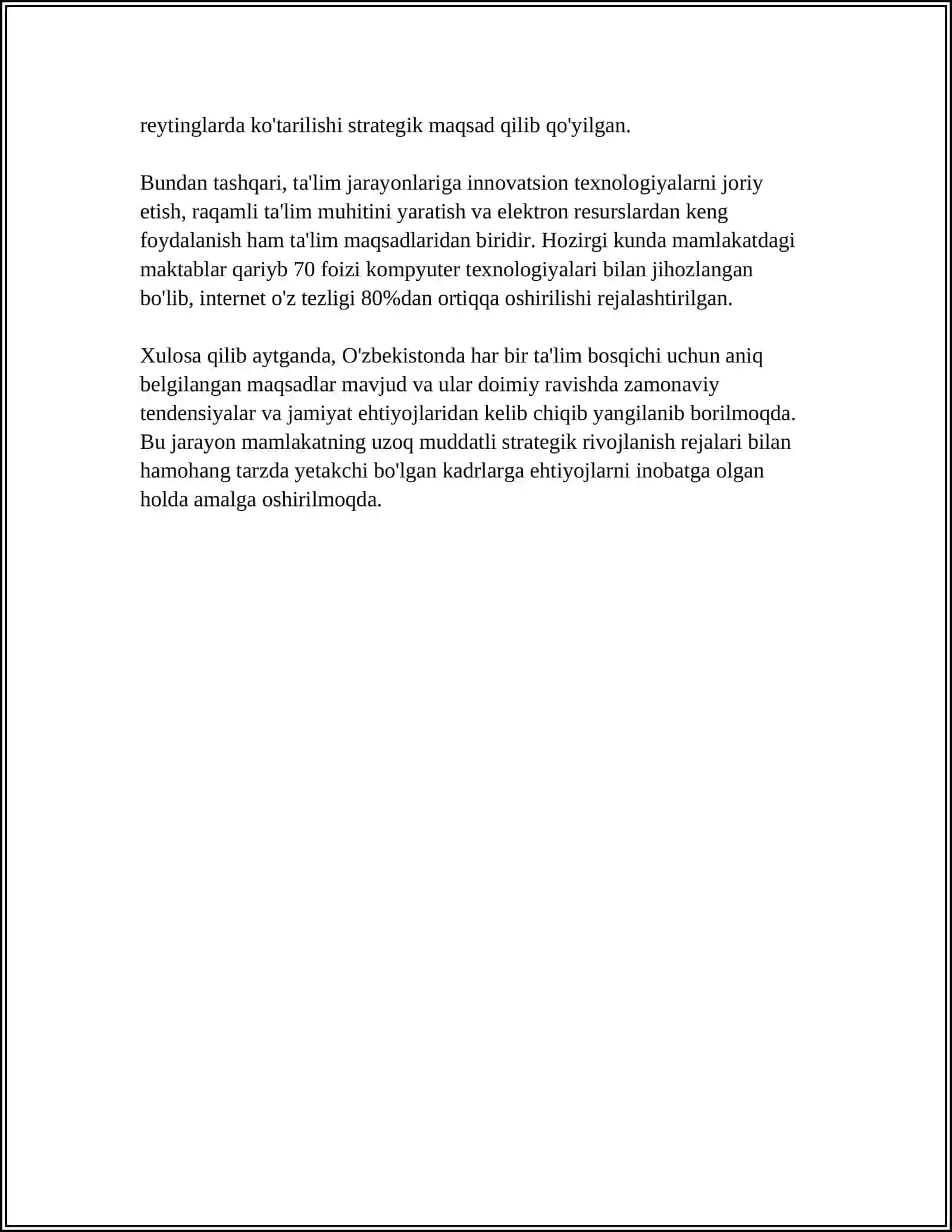 IMKONIYATI CHEK-LANGANBOLALARINI O‘QITISHDA TA’LIMMAQSADLARINI BELGI-LASHNINGAHAMIYATI. IMKONIYATICHEK-LANGAN BOLALARINIO‘QITISHDA TA’LIMMAQSADLARINI LOYIHALASH 4