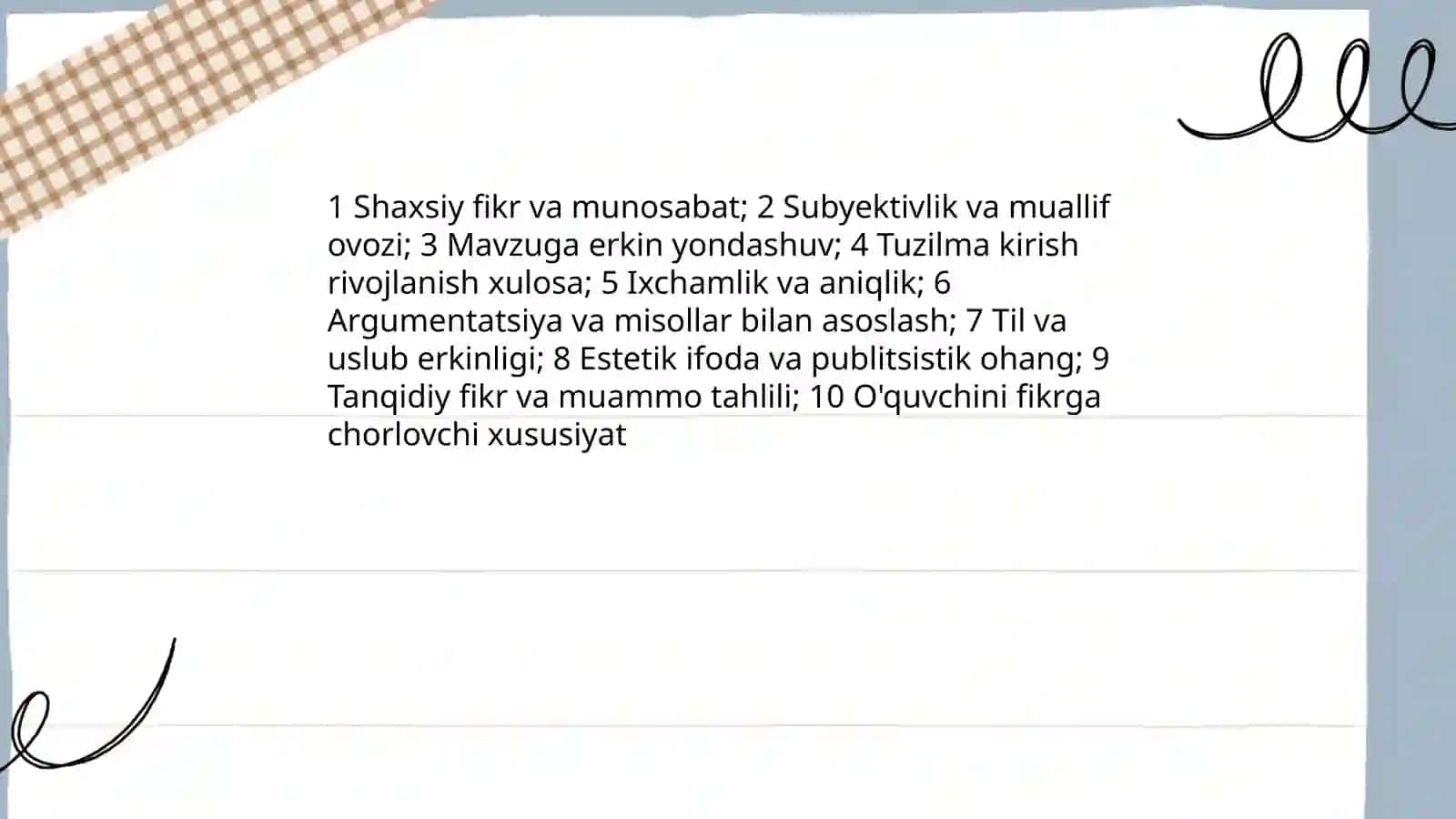Esse janrining talablari va ta'rifi 4