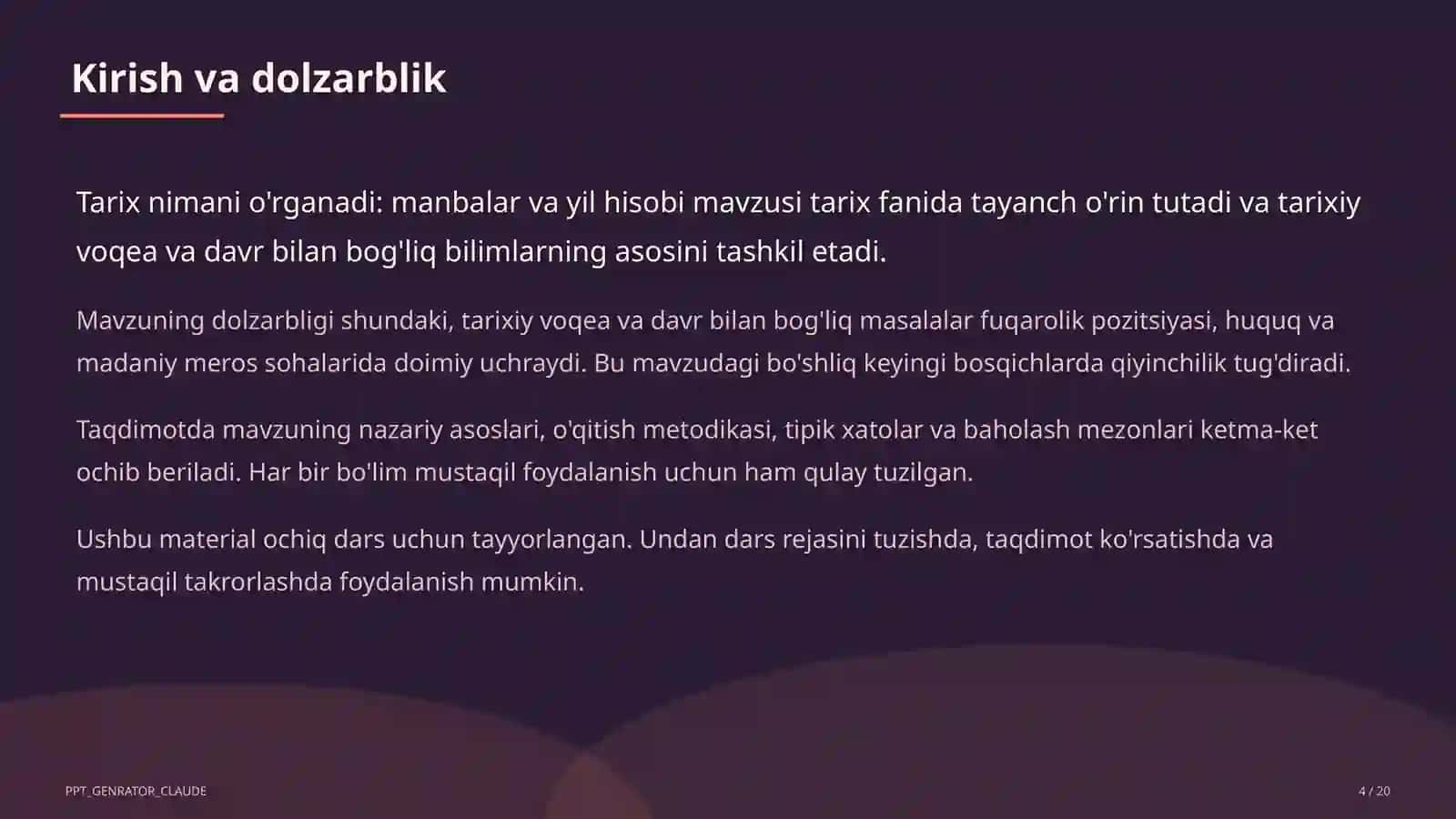 Tarix nimani o'rganadi: manbalar va yil hisobi (5-sinf) 4
