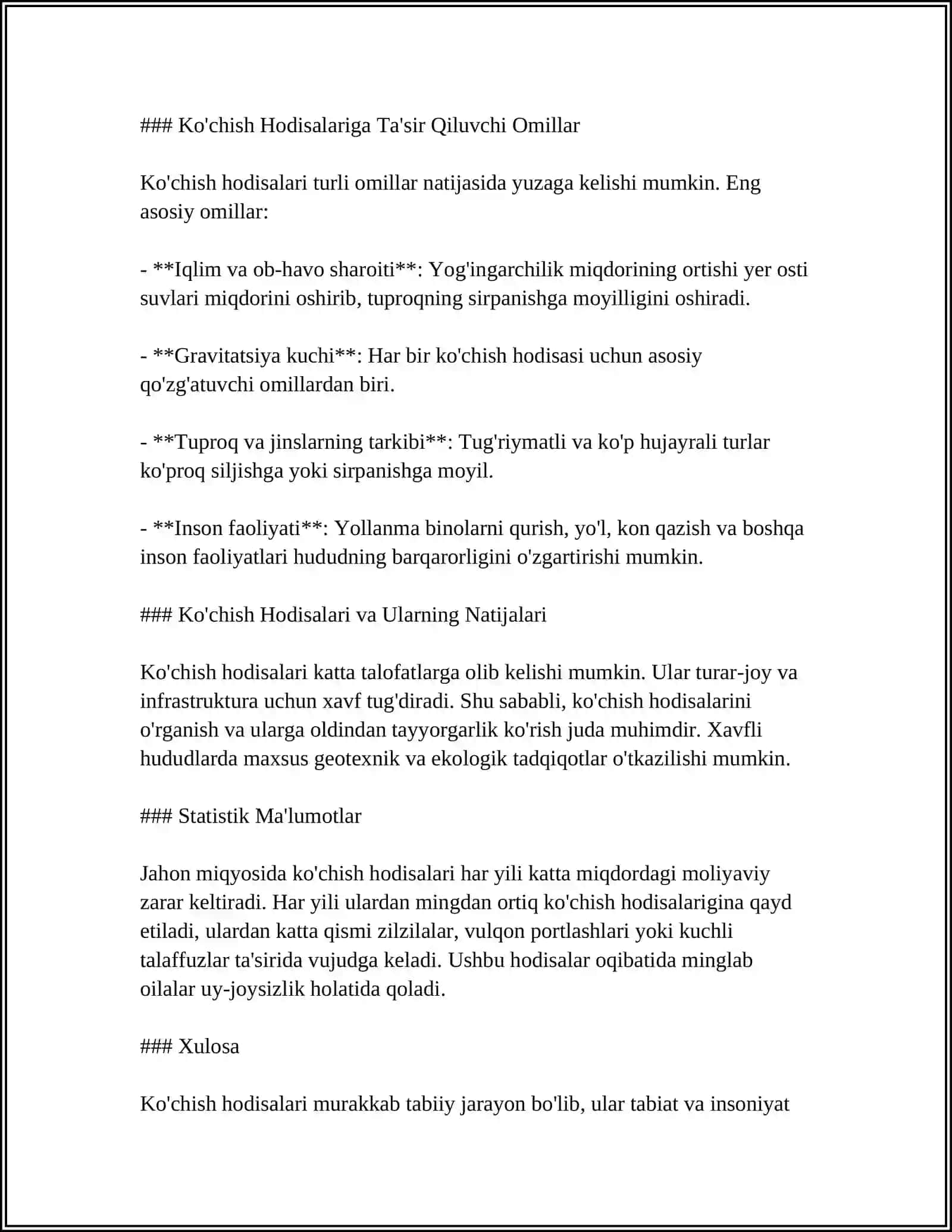 KOCHISH HODISALARI. DIFFUZIYA, ISSIQLIK OTKAZUVCHANLIK VA QOVUSHQOQLIK 4