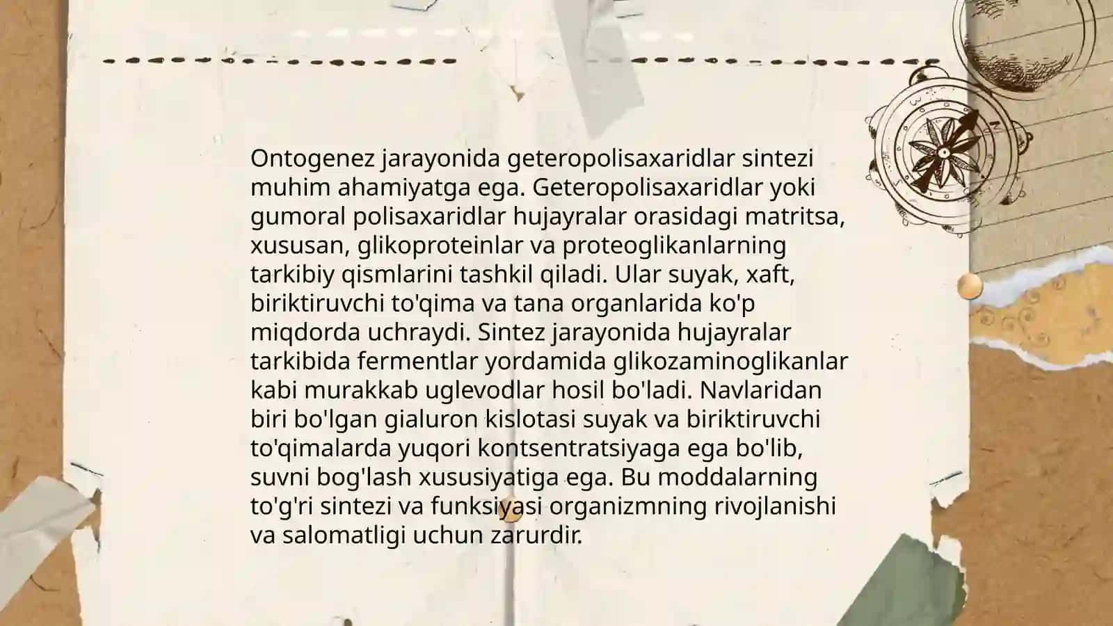 Geteropolisaxaridlarni ontogenez va kasalliklarda oʻzgarishi 4