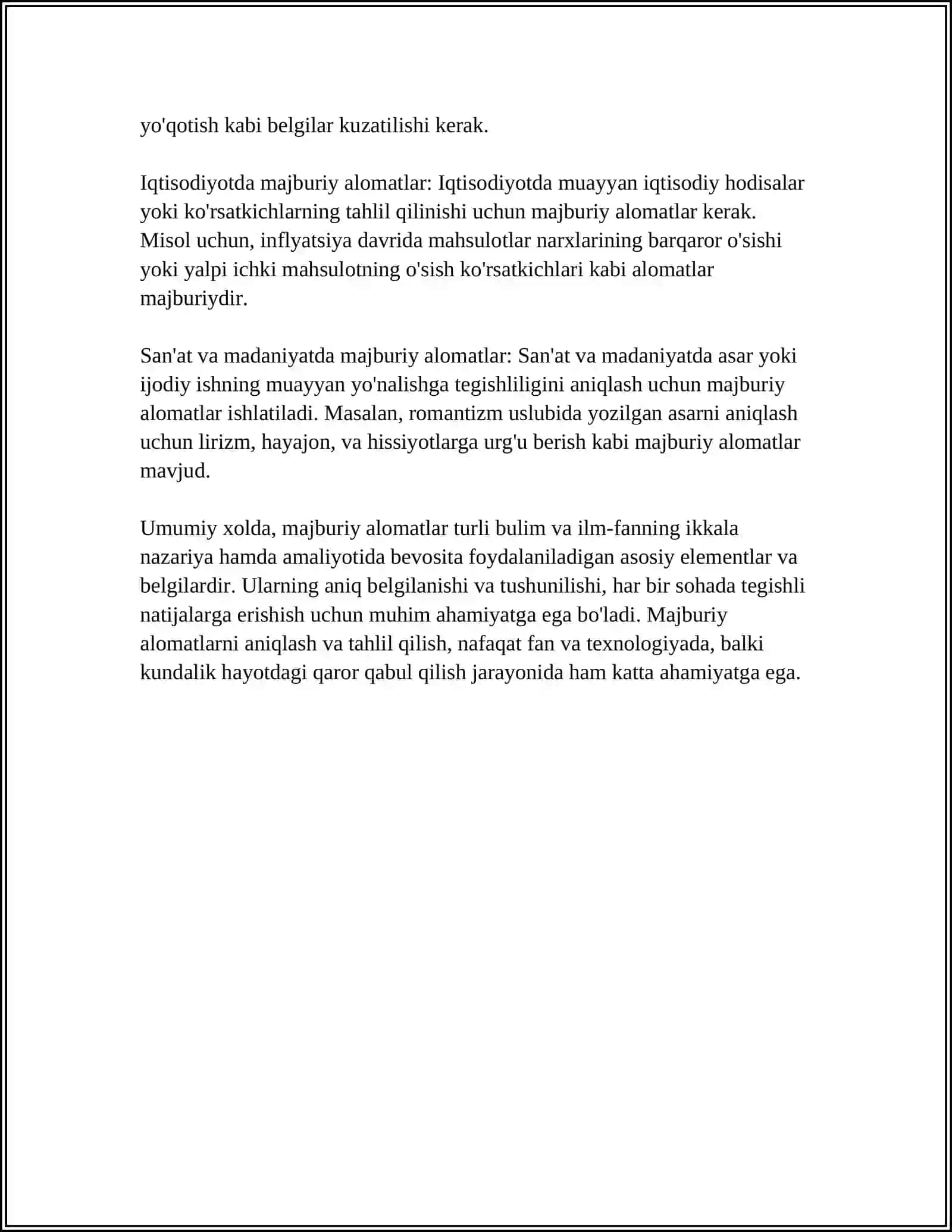 MAJBURIY, QOʻSHIMCHA, IXTIYORIY ALOMATLAR. PSIXOPATOLOGIYADA SINDROM TUSHUNCHASI. KENGAYTIRILGAN VA ABORTIV SINDROMLAR 4