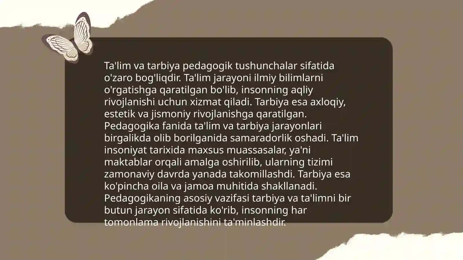 Pedagogika fanlarning asosiy tushunchalari 4