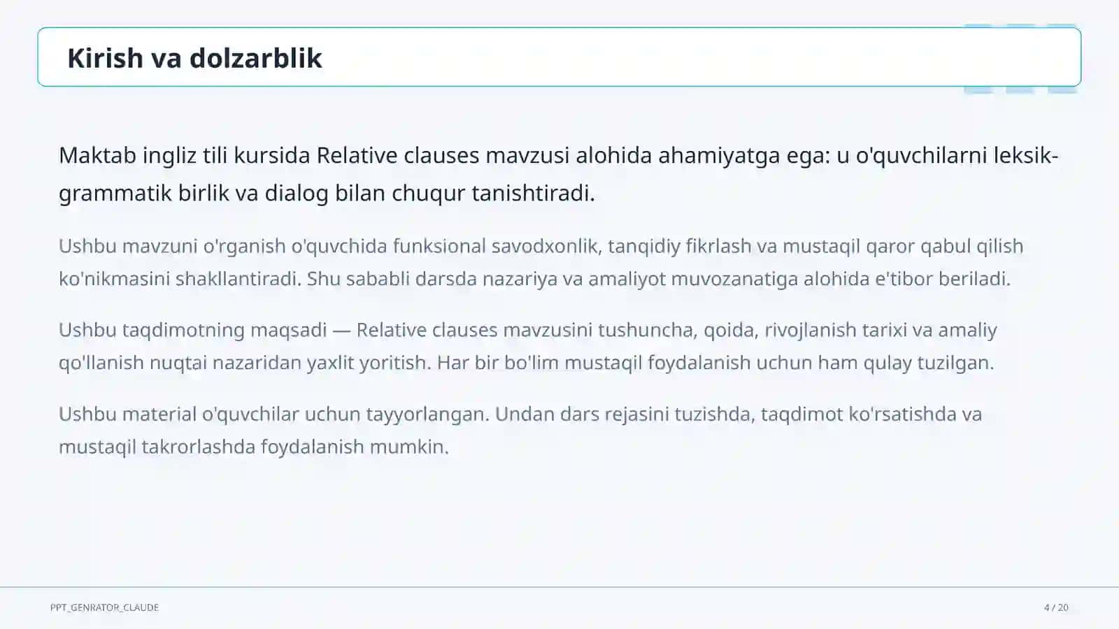 Relative clauses (10-sinf) 4