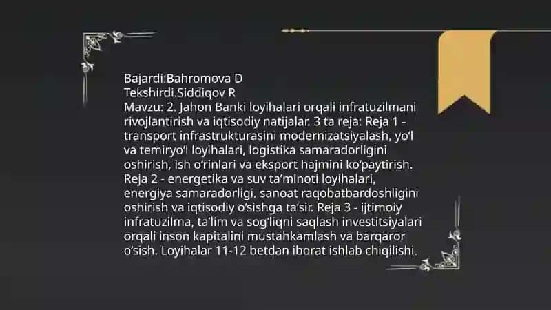 Xalqaro moliyaviy institutlar va ularning O‘zbekiston iqtisodiyotiga ta’siri 4