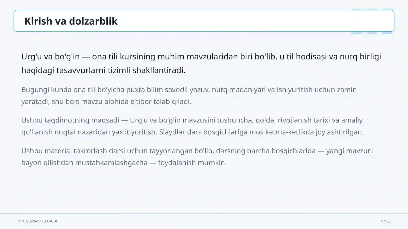 Ona tili (5–11) 4