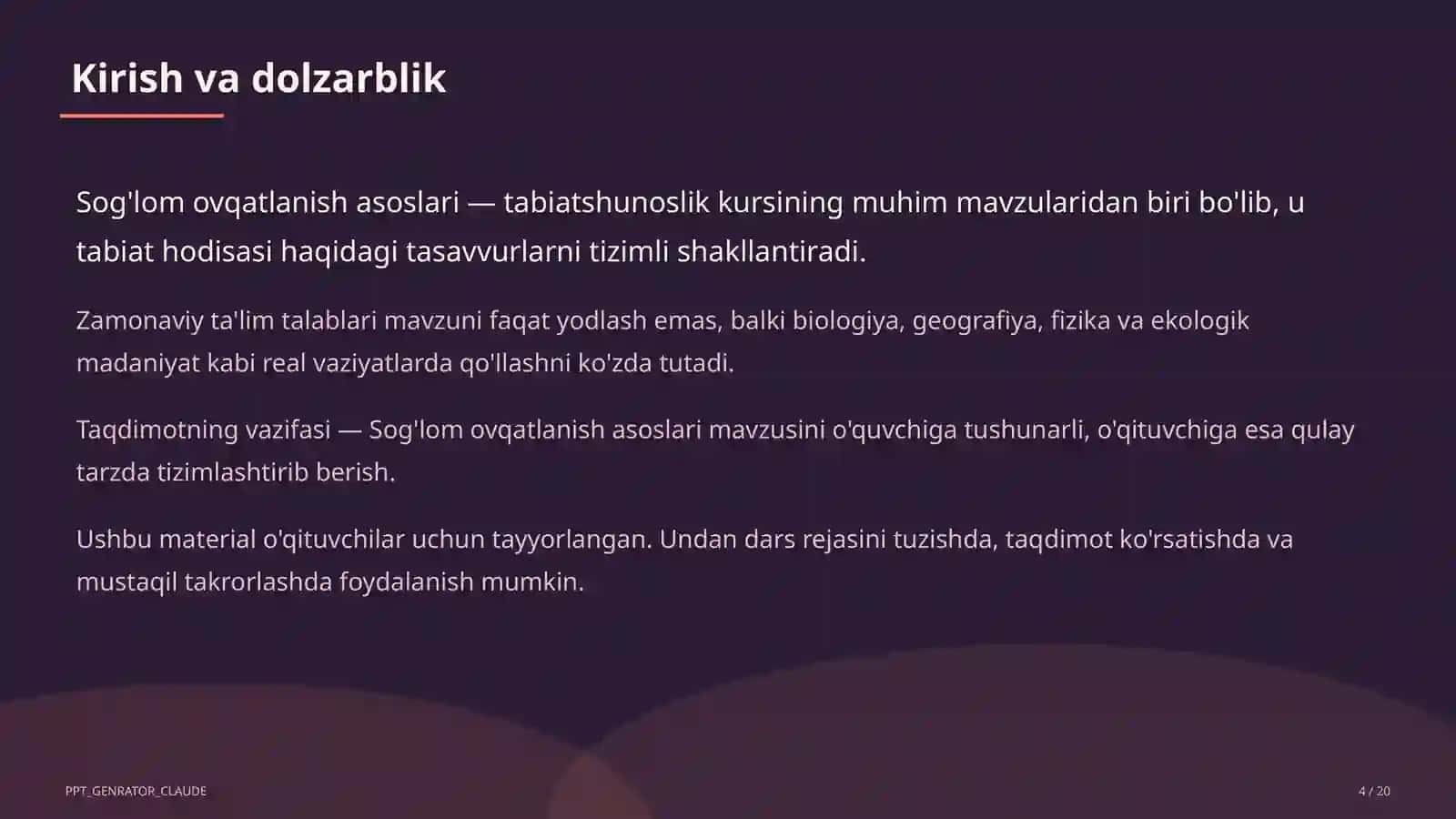 Sog'lom ovqatlanish asoslari (3-sinf) 4