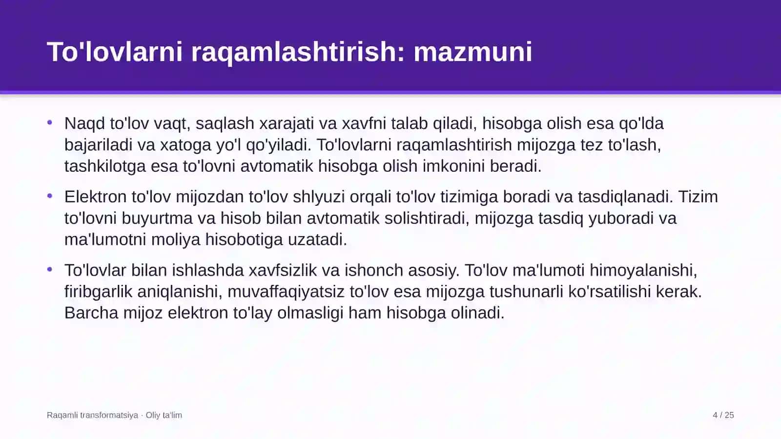 Ekologik monitoring laboratoriyalarida to'lovlarni raqamlashtirish 4