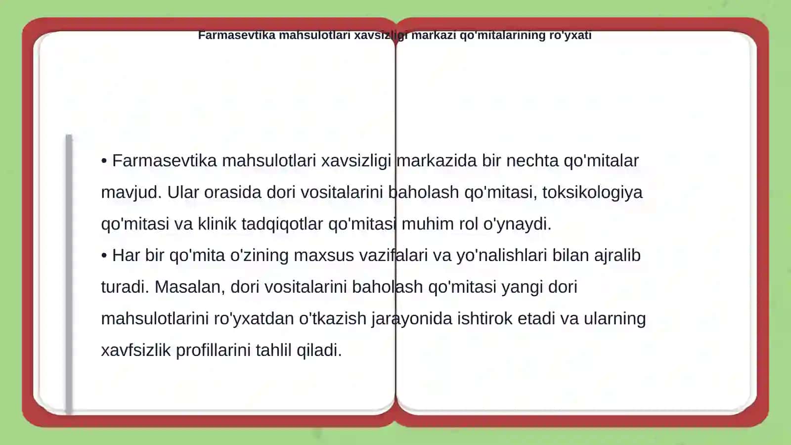 Farmasevtika mahsulotlari xavsizligi markazi davlat muassasasasining qo'mitalari 4