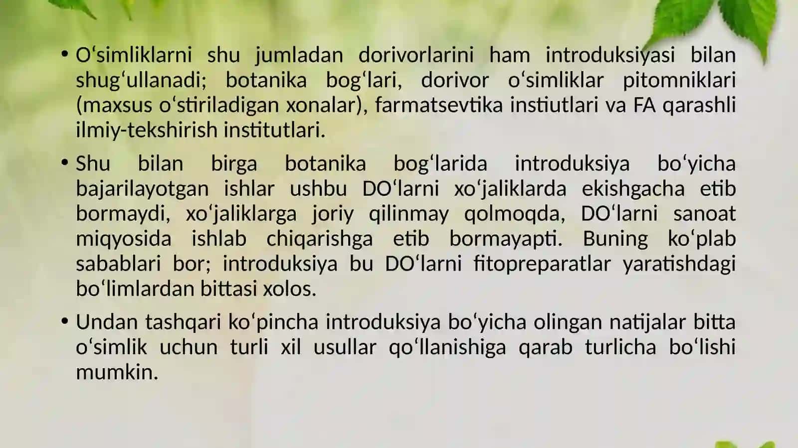 XALQ TABOBATIDA FOYDALANILADIGAN INTRODUTSENT O’SIMLIKLAR 4