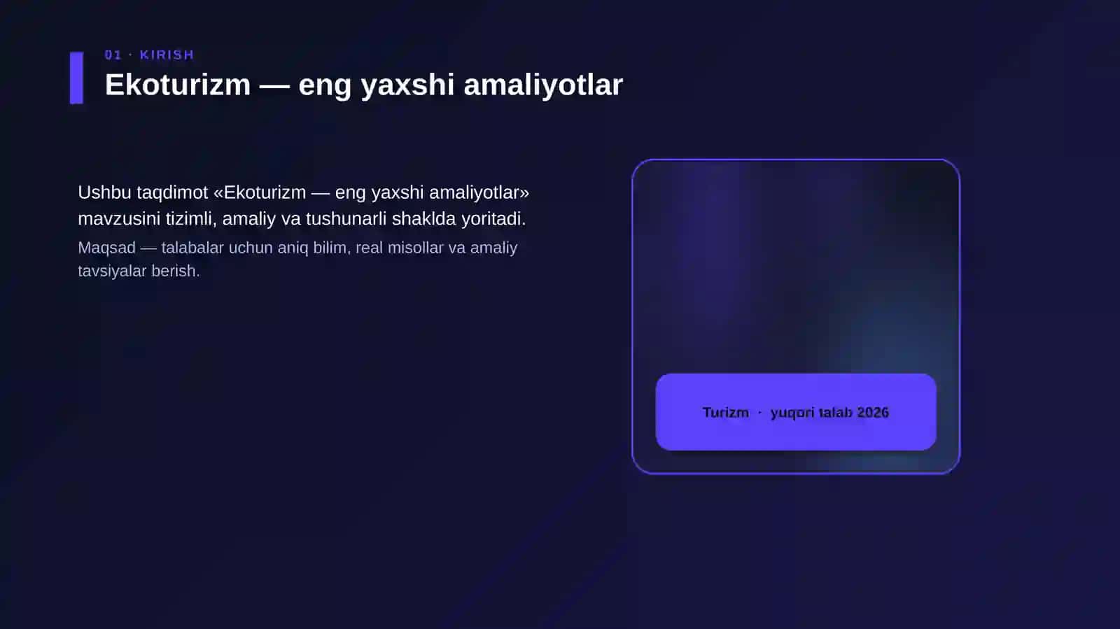 Ekoturizm — eng yaxshi amaliyotlar 4