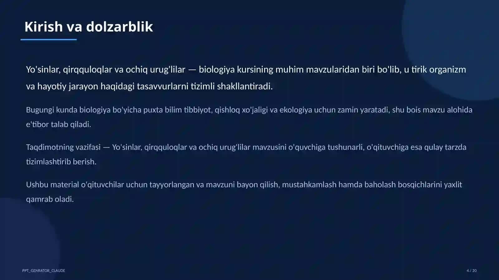 Yo'sinlar, qirqquloqlar va ochiq urug'lilar (6-sinf) 4
