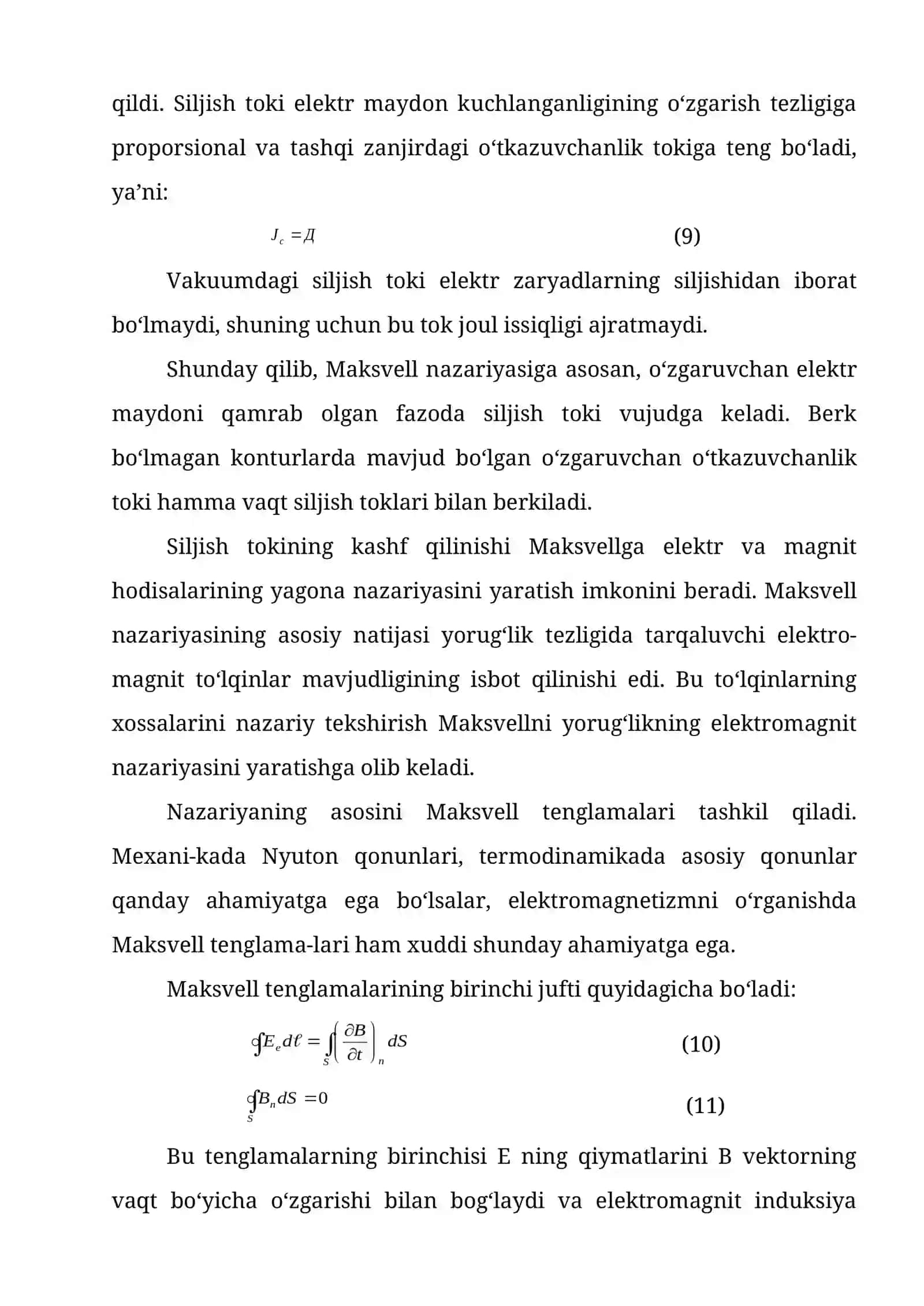 Elektromagnit maydoni. Maksvell tenglamalari 4