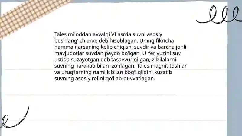 Gʻarb falsafasining ustuvor yoʻnalishlari Milet maktabi 4