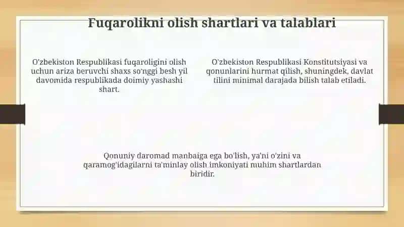 O'zbekiston Respublikasi Fuqoroligini Olish 4