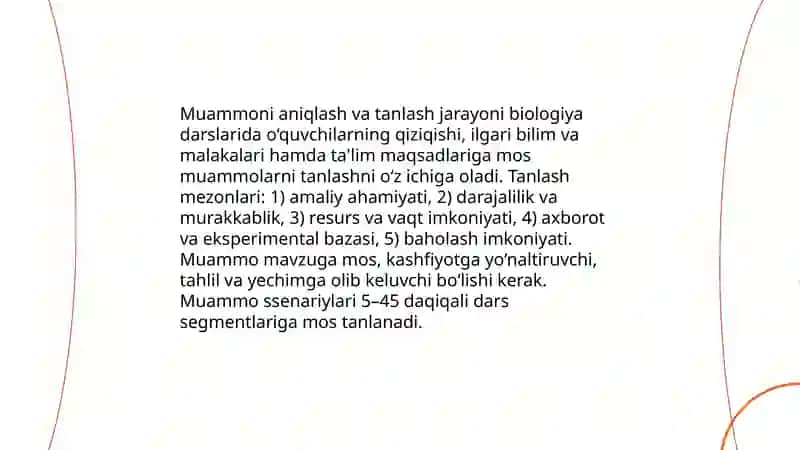 Biologiyani o‘qitishda muammoli ta‘lim usuli 4