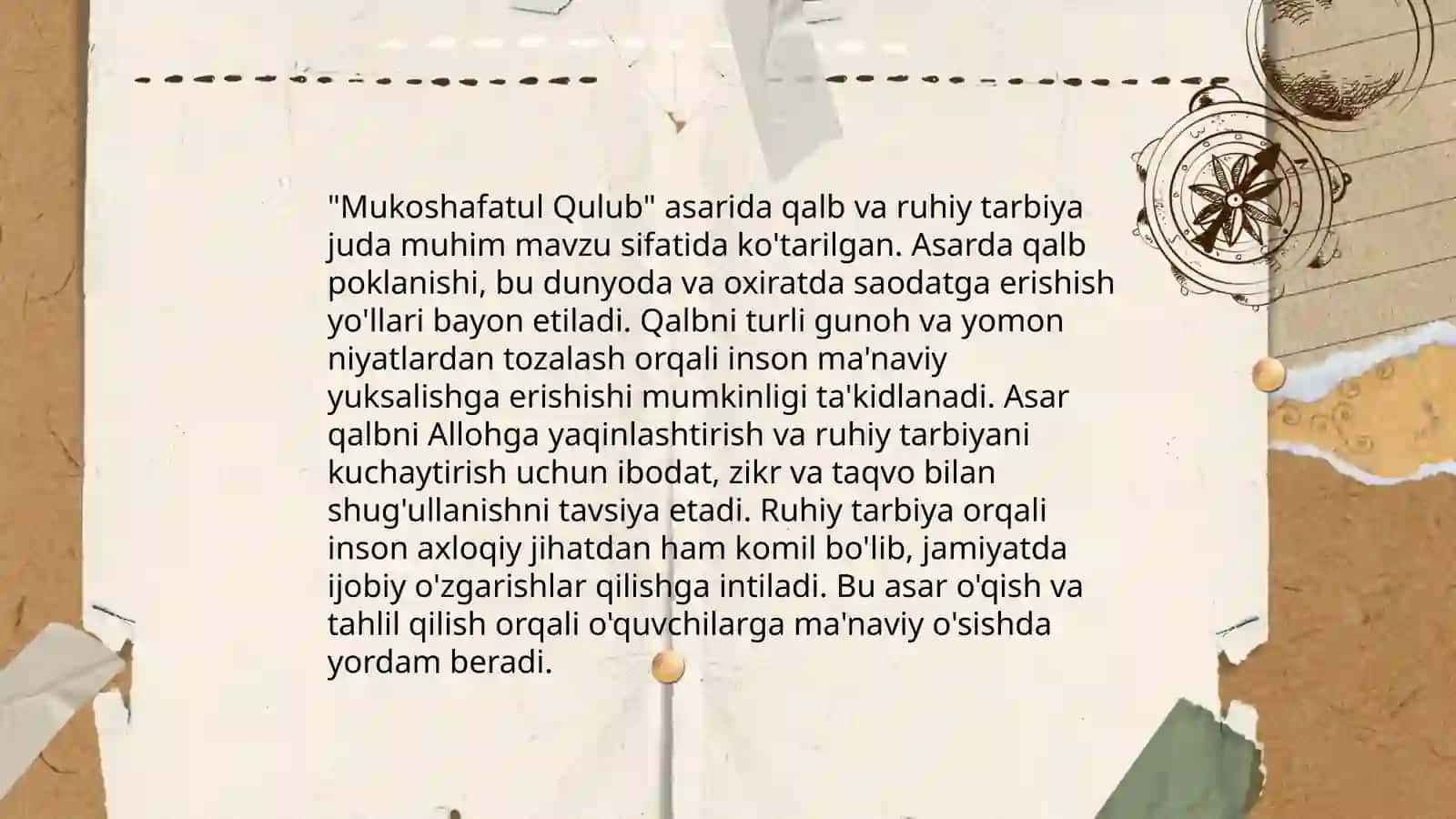 "Mukoshafatul Qulub" asarida qalb va ruhiy tarbiya 4