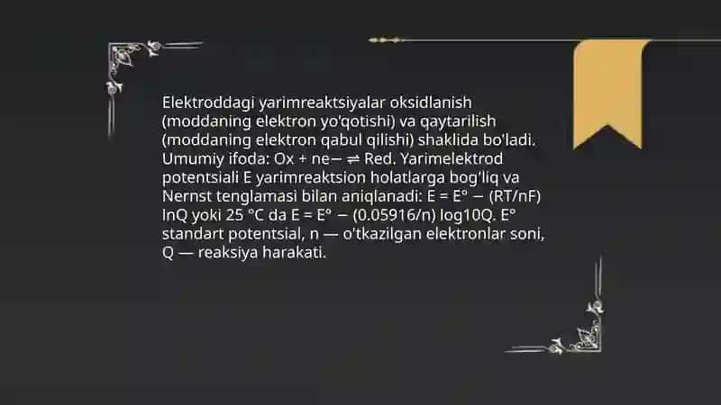 Oksidlanish-qaytarilish ekektrodi 4