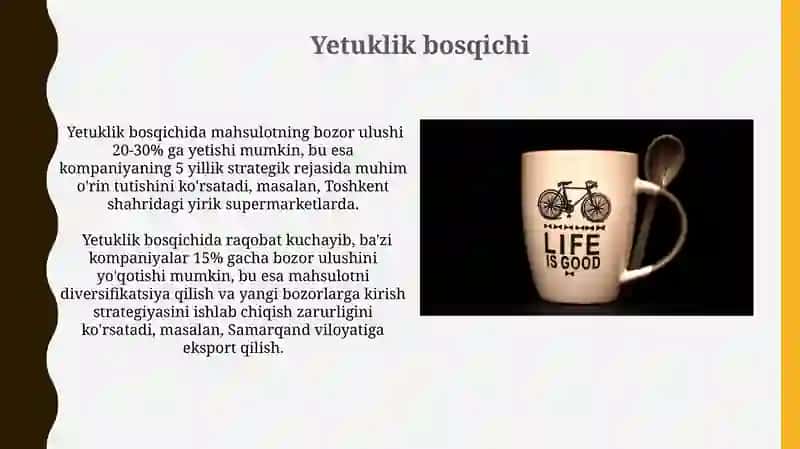 Mahsulotning xayotiy sikli jarayonlari 4