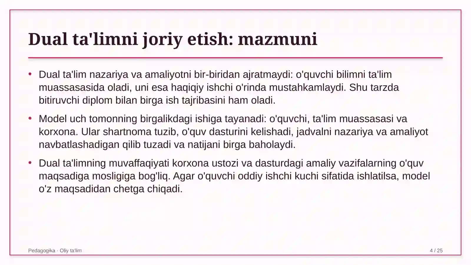 bandlikka ko'maklashish markazlarida dual ta'limni joriy etish 6562 4