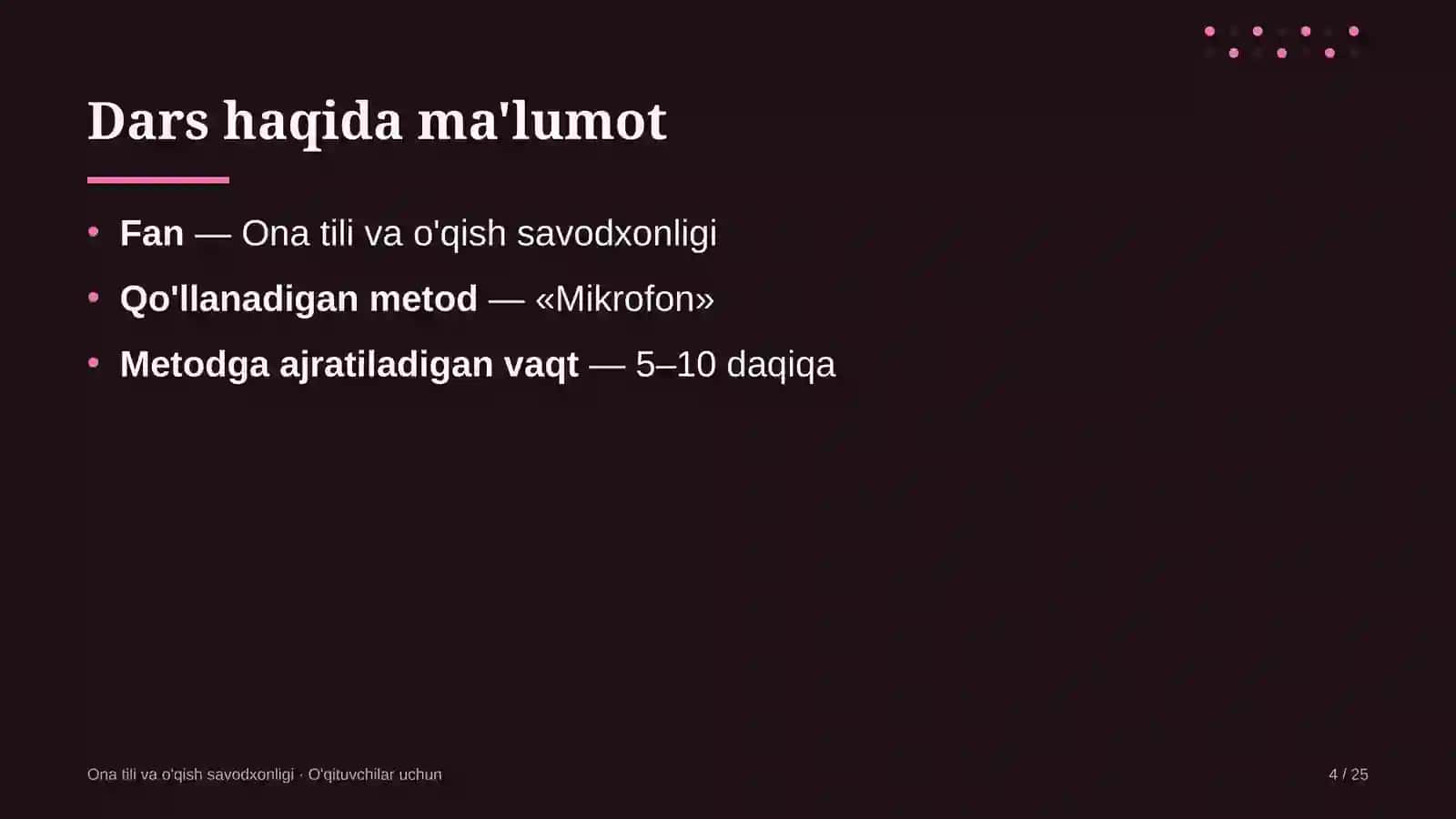 ona tili va o'qish savodxonligi darslarida mikrofon metodidan foydalanish 2755 4