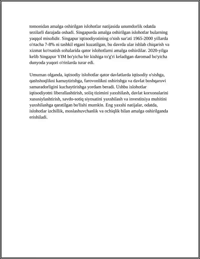 IQTISODIY ISLOHOTLAR,XUSUSIY MULKCHILIKNING SHAKLLANISHI.OʻZBEKISTONDA BOZOR MUNOSABATLARINING RIVOJLANISHI 4