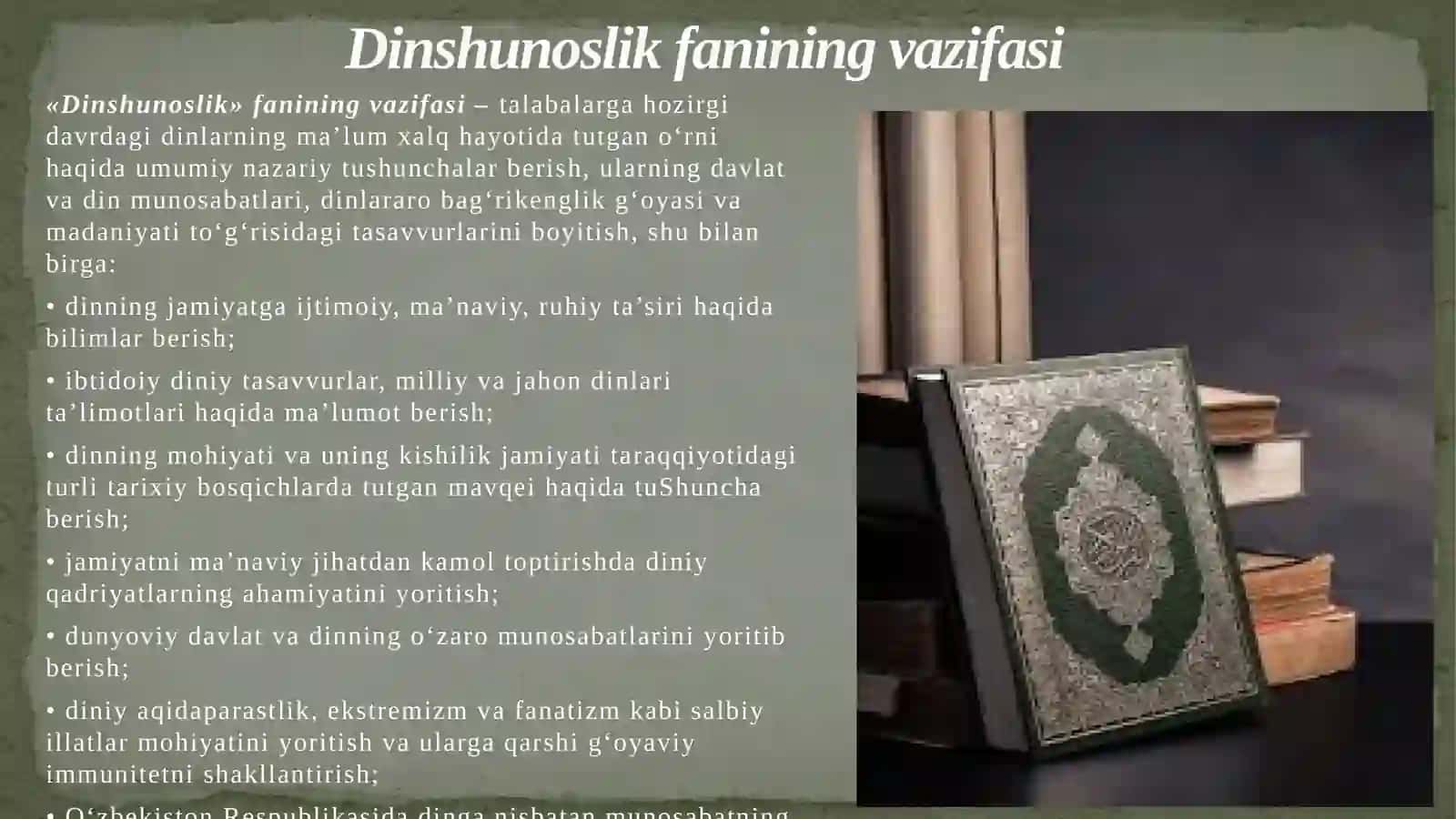 ,,Dinshunoslik”fanidanMustakilishiMavzu:,,Dinshunoslikfaniningpredmetivafunksiyalari. 4