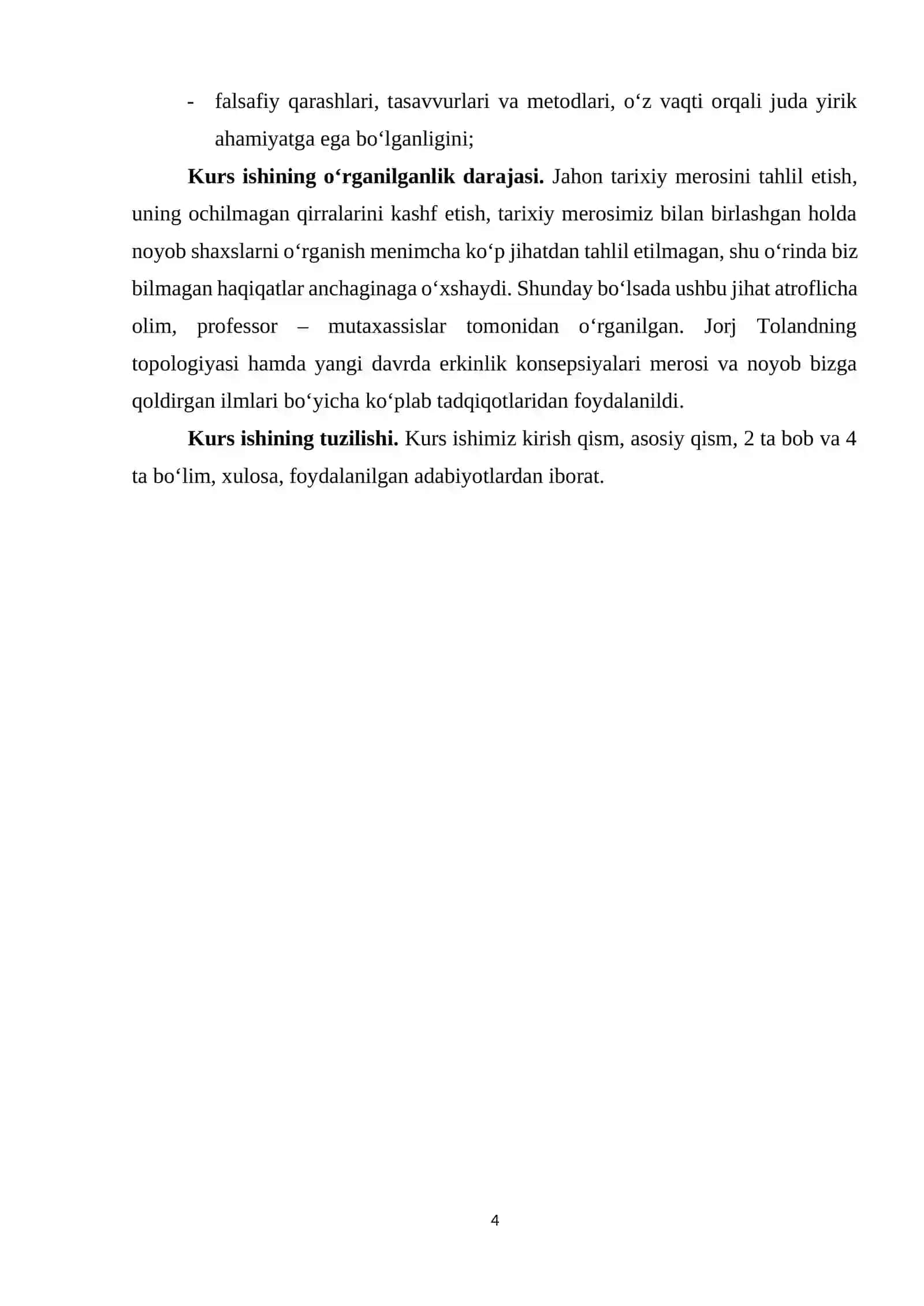 Jorj Tolandning hurfikirlik haqidagi qarashlari (2) 4