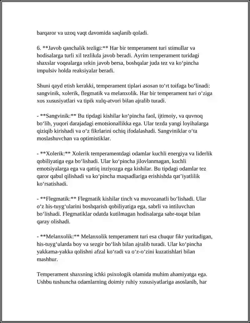 TEMPERAMENT.TEMPERAMENT TIPLARI 4