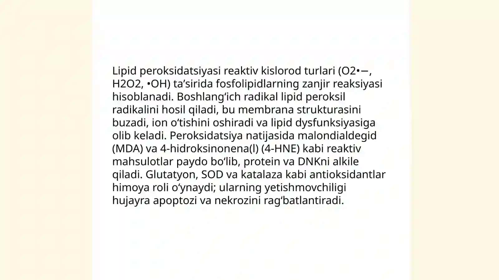 Membranalar buzilishlarni patologik jarayonni kelib chiqishidagi o'rni 4