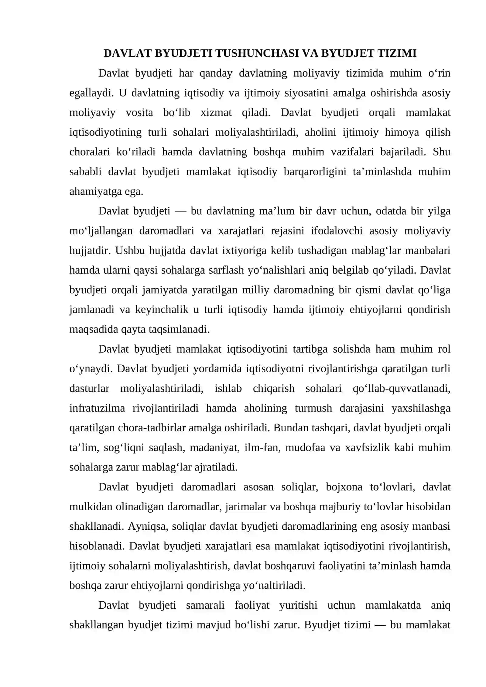 Davlat byudjeti g’azna ijrosining mazmuni, mohiyati va ahamiyati 4