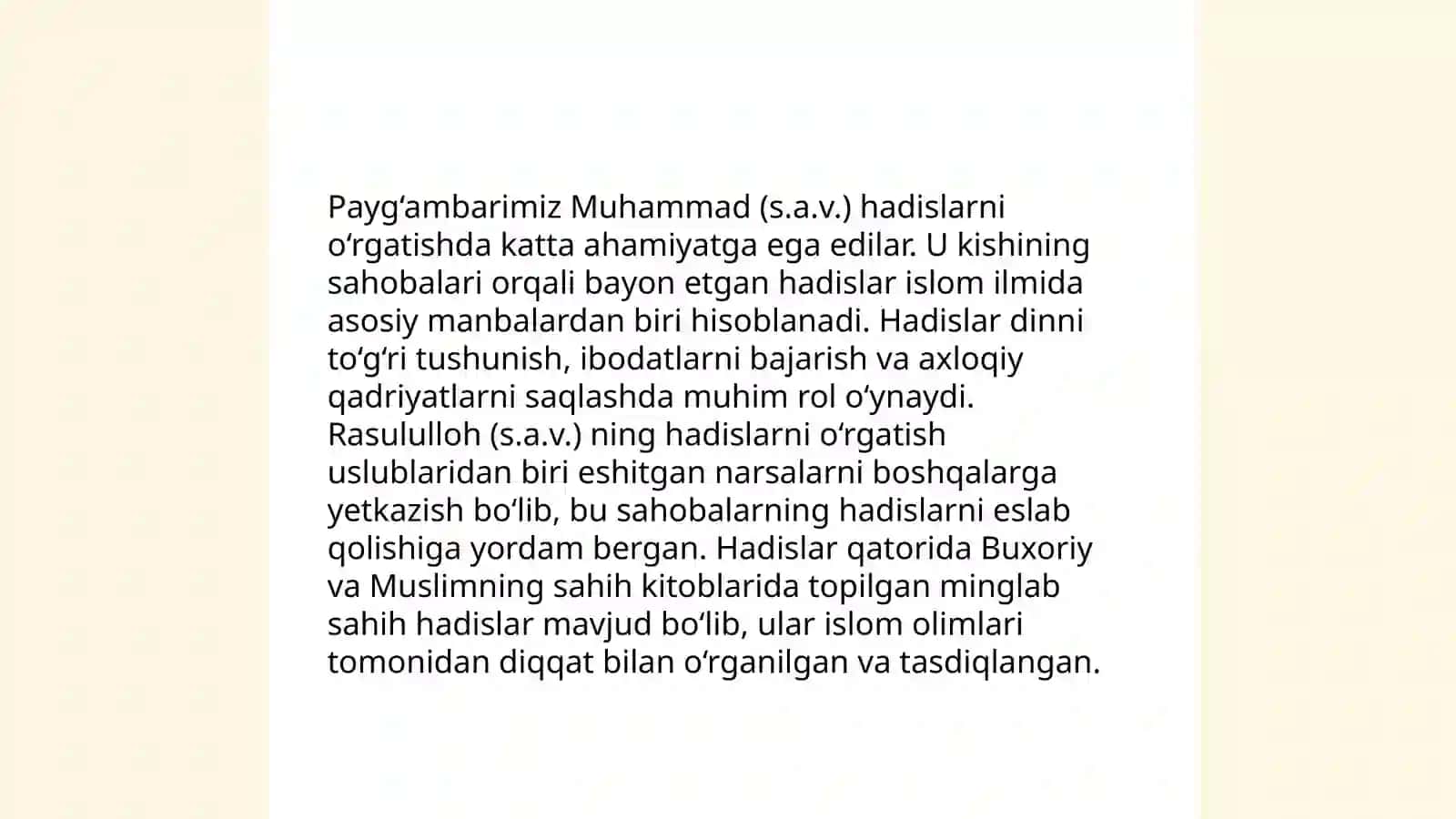 Hadis ilmi va uning tarbiyaviy ahamiyati 4
