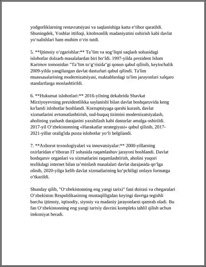 O‘zbekistonning eng yangi tarixi 4