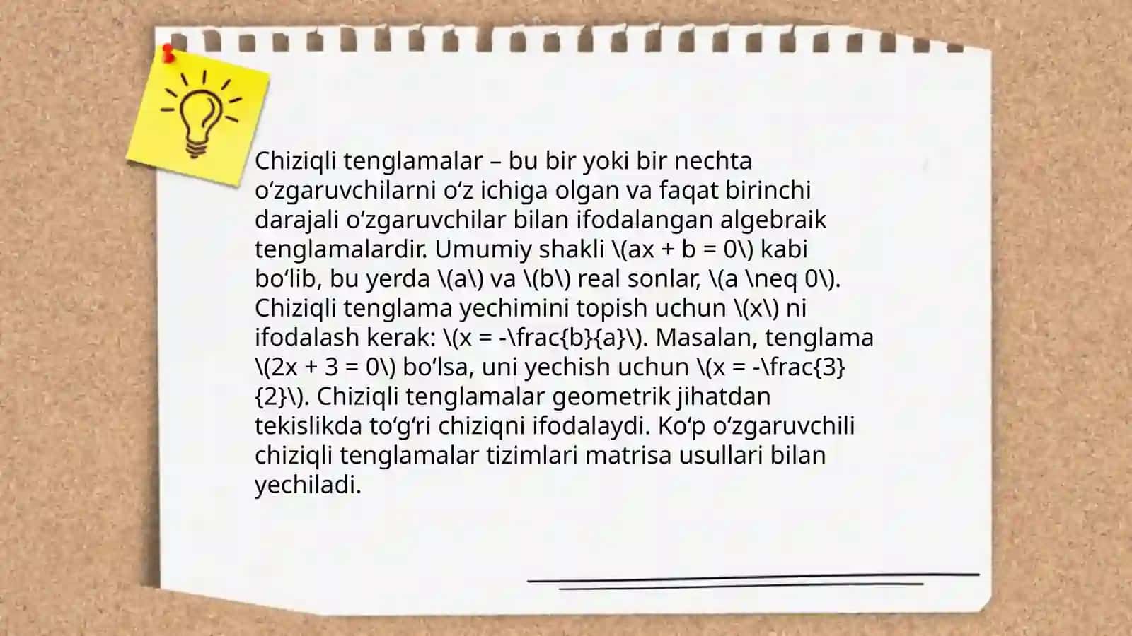 Bir oʻzgaruvchili tenglama asoslari 4
