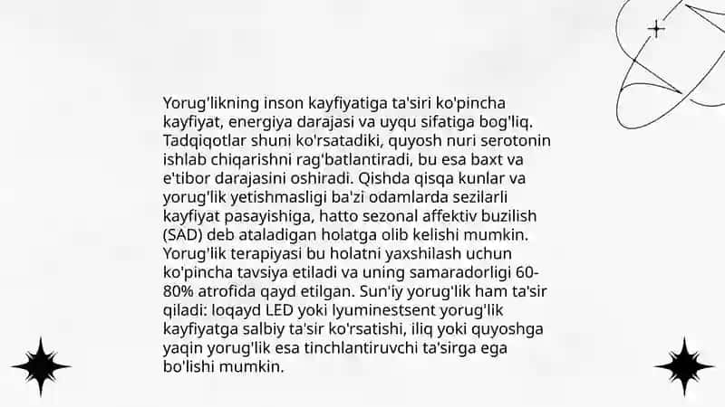 Yorug'likning tasiri 4