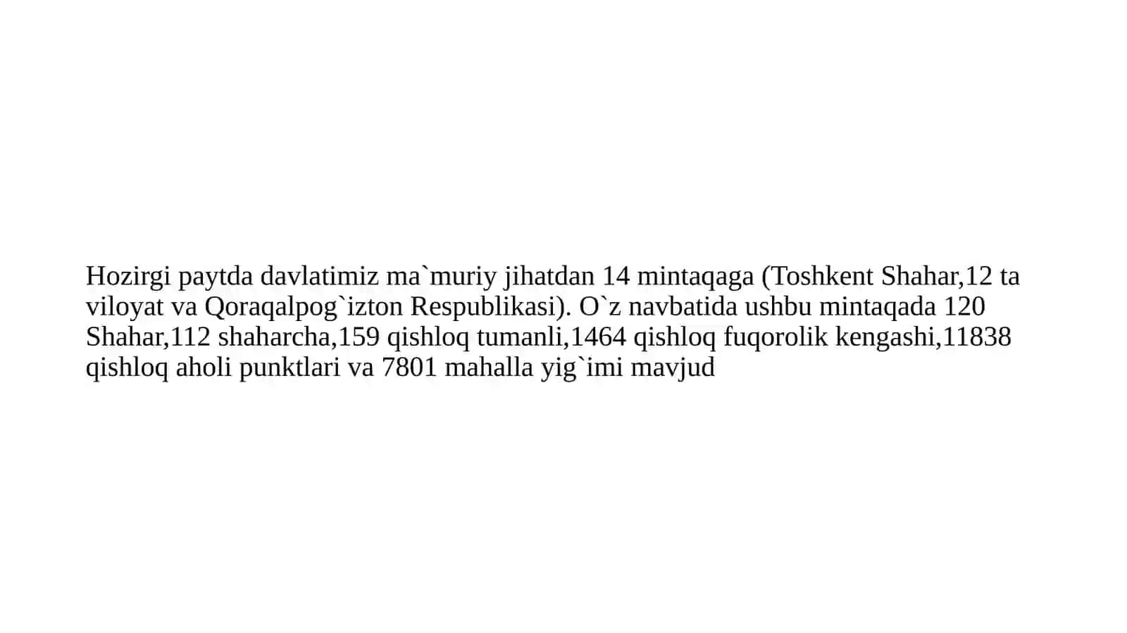 Viloyat bo'linishlari O'zbekistonda 4