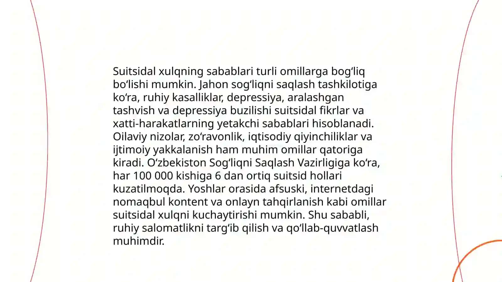 Suitsidal xulq atvorni namoyon boʻlishi 4