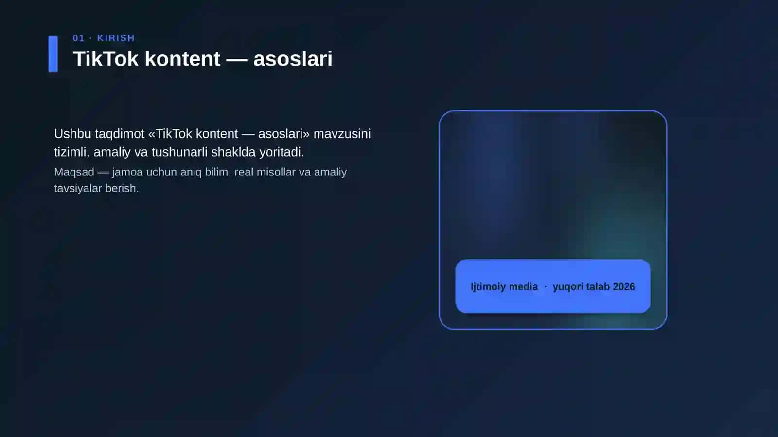 TikTok kontent — asoslari 4