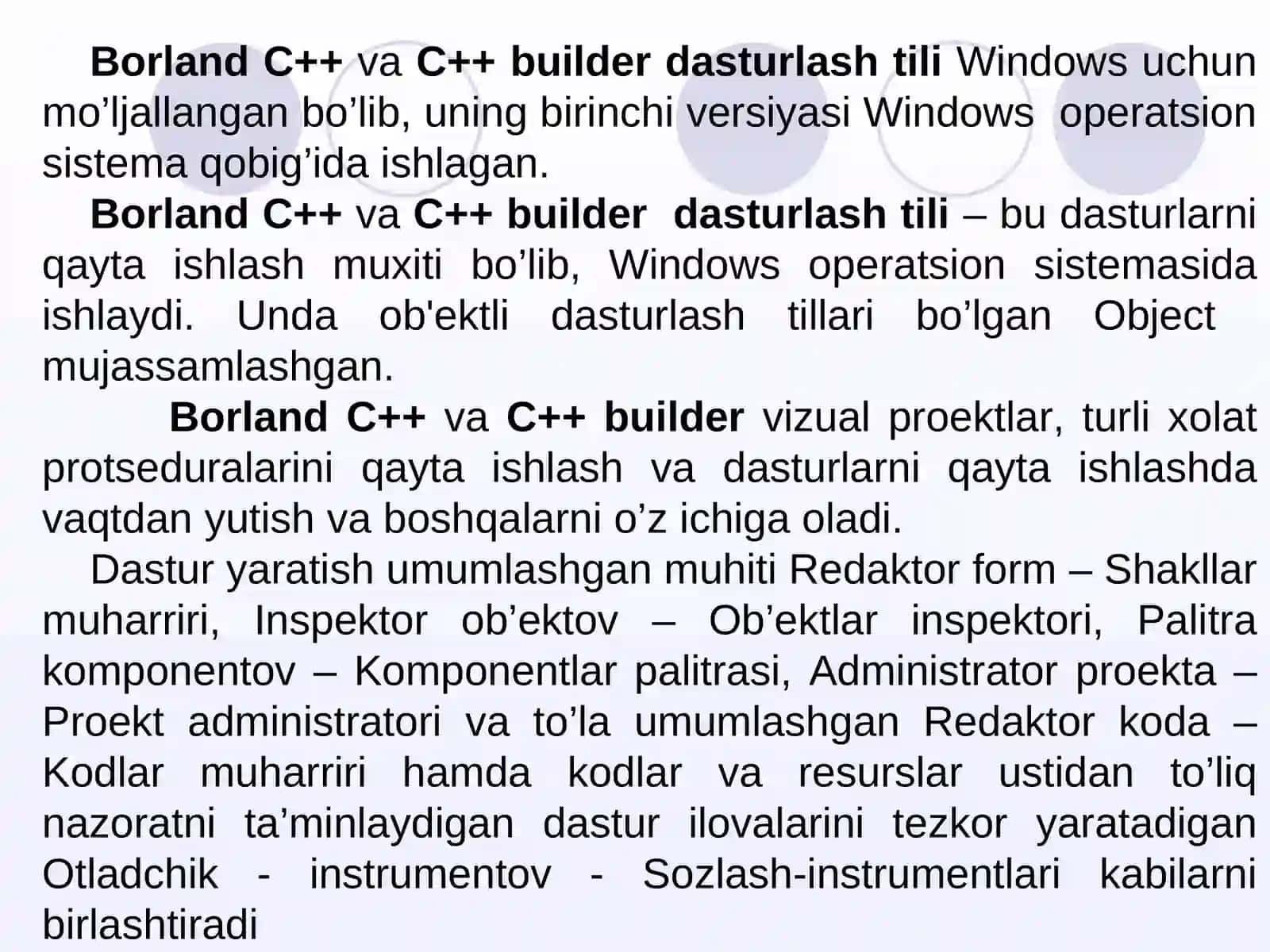 Borland C++ Builder dasturlash muhiti 4
