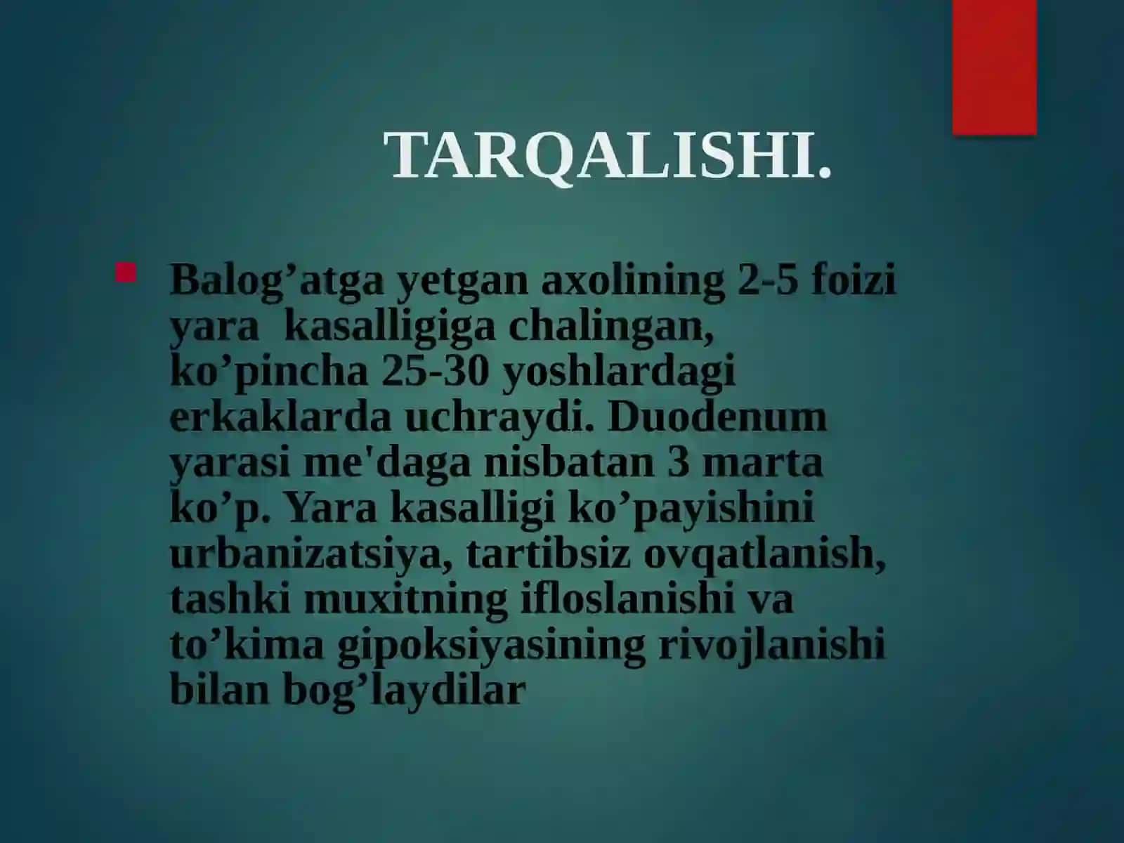 ME'DA VA O`NIKKI BARMOQLI ICHAK YARAKASALLIGI TA'RIFI 4