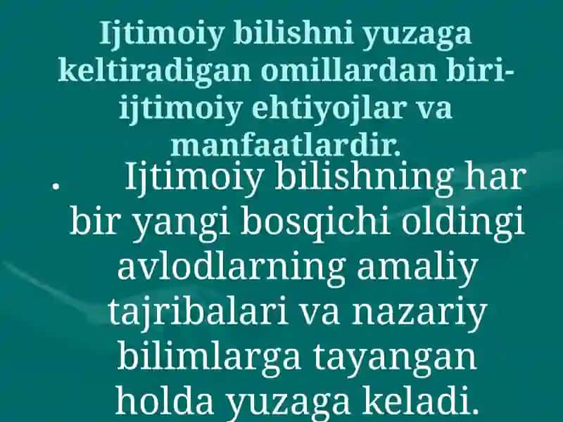 Ijtimoiy bilishning Mohiyati, mazmuni va o'ziga xos xususiyatlari 4