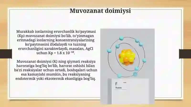 Gidroliz reaksiyasi mavazanadiga ta'sir etuvchi omillar Eruvchanlik ko‘paytmasi 4